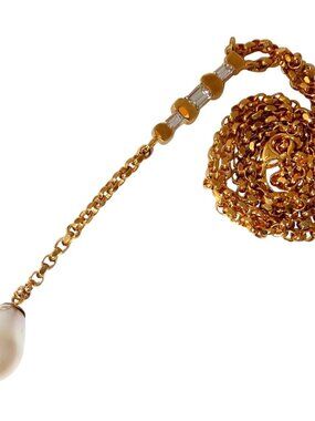 15.5mm natural south sea pearl 1.01ct emerald cut diamonds necklace drop bolo*